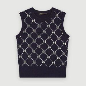 Maje Milia Bow Sweater Vest